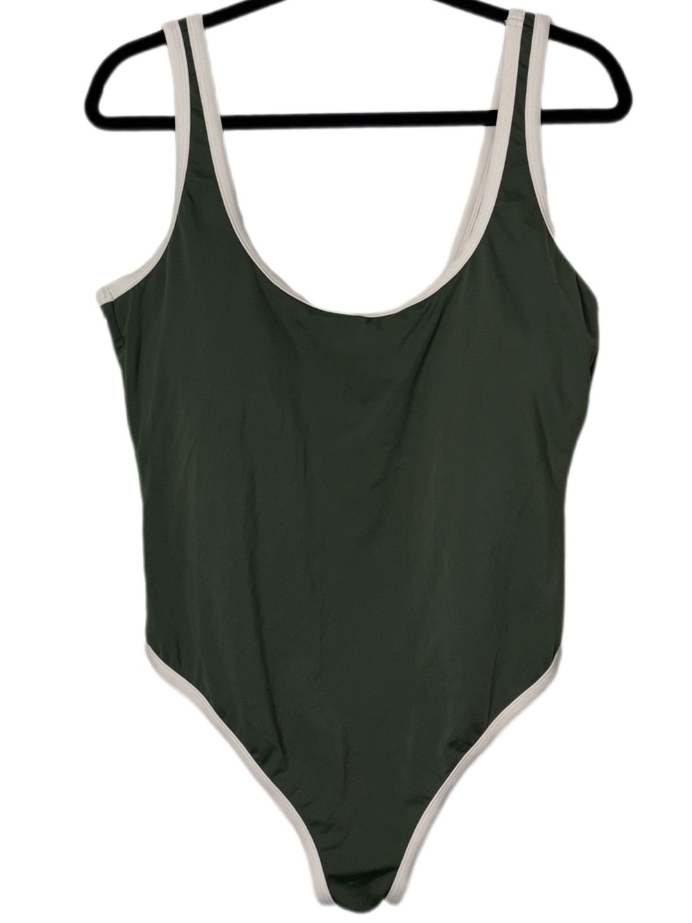 Swimsuit for All Military Green & cream One-Piece Swimsuit High Leg Women's 16